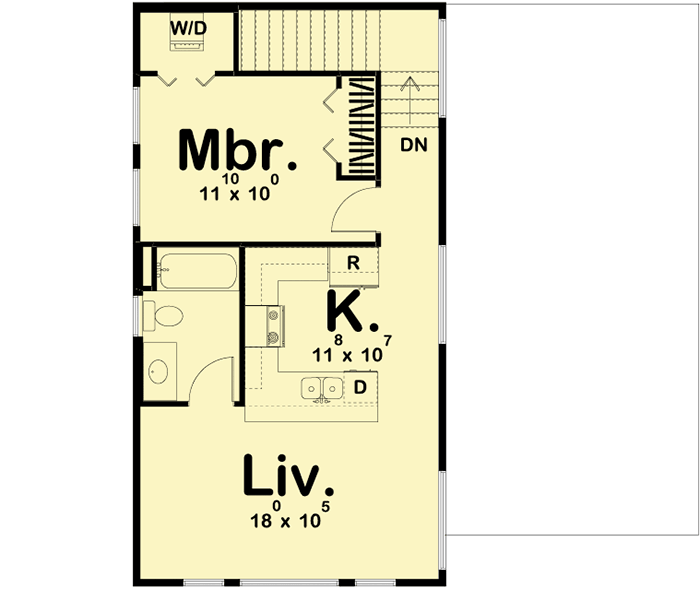Plan 62788DJ: Modern Mountain Garage Apartment Plan - Floor Plan - 2nd Floor - Barndominium, Carriage, Mountain