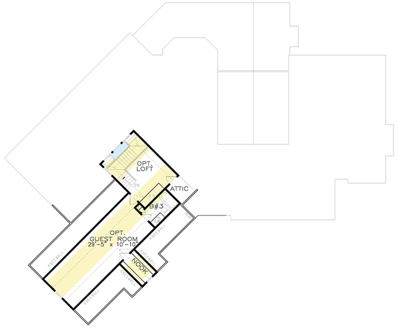 Plan 25676GE: Impressive Country Craftsman with Optional Bonus Level - Floor Plan - Bonus Level - Country, Craftsman, Mountain
