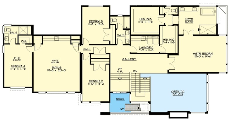 Plan 23836JD: Contemporary House Plan with Roof-top Deck - Floor Plan - 2nd Floor - Modern, Northwest