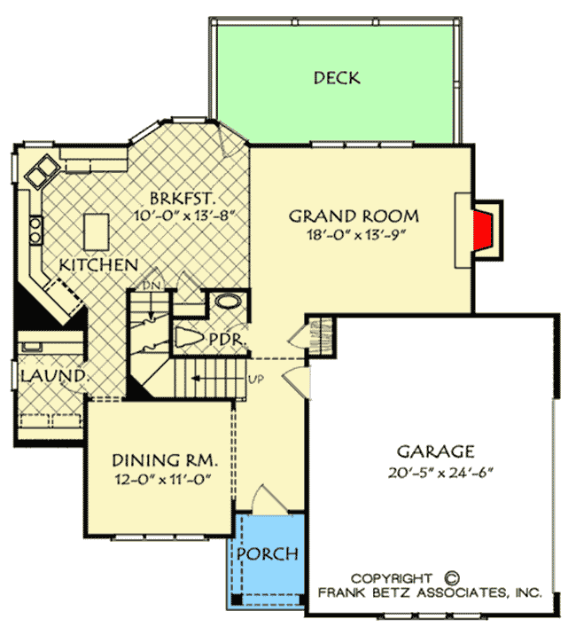 Plan 710302BTZ: 3 or 4 Bed European Style Home Plan with Large Walk-in Closet - Floor Plan - Main Level - European, French Country