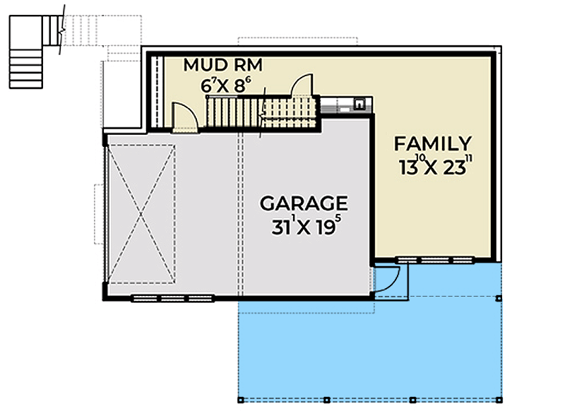 Plan 280058JWD: Contemporary House Plan with Loft and a Drive-Under Garage - Floor Plan - Lower Level - Contemporary, Modern, Northwest