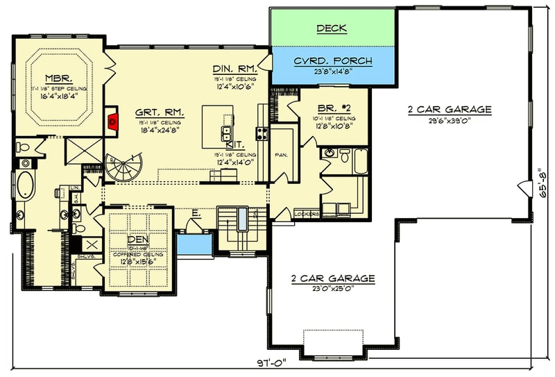 Plan 890130AH: Modern Prairie-Style House Plan with Loft Overlook and Finished Walkout Basement - Floor Plan - Main Level - Northwest, Prairie, Ranch