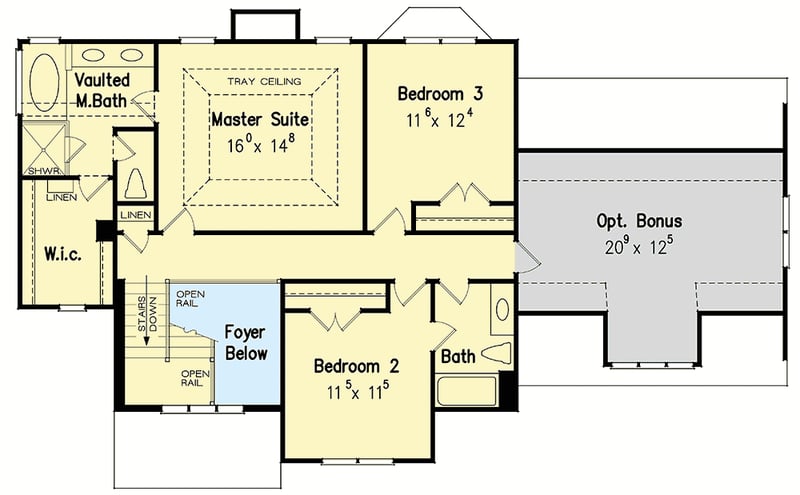 Plan 710323BTZ: Attractive 4-Bed House Plan with Clapboard Exterior and Front-Facing Garage - Floor Plan - 2nd Floor - Southern, Traditional