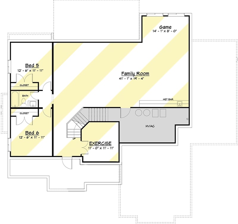 Plan 910000WHD: Gambrel Country House Plan with Optional Finished Lower Level - Floor Plan - Optional Lower Level - Craftsman, New American, Transitional