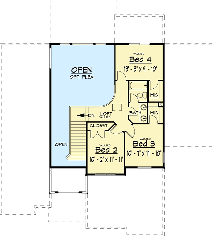 Plan 910013WHD: Exclusive Craftsman Home Plan with Two-Story Great Room - Floor Plan - Second Level - Craftsman, Northwest