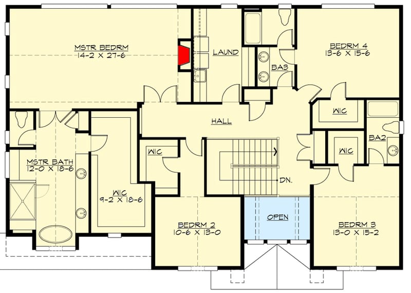 Plan 23850JD: Contemporary Craftsman House Plan with Walkout Basement - Floor Plan - 2nd Floor