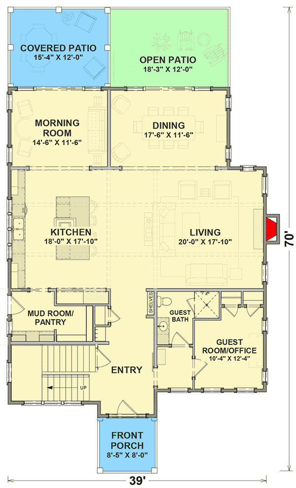 Plan 765020TWN: Two-Story Craftsman Home Plan with Detached 2-Car Garage - Floor Plan - Main Level - Craftsman, New American