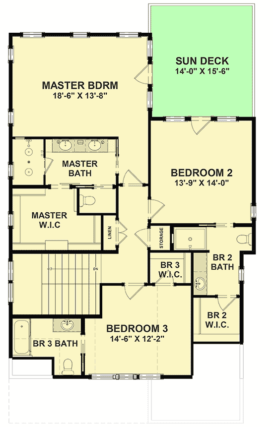Plan 765022TWN: Beautiful Low Country Home Plan with Detached Garage - Floor Plan - 2nd Floor - Country, Low Country, Southern, Vacation