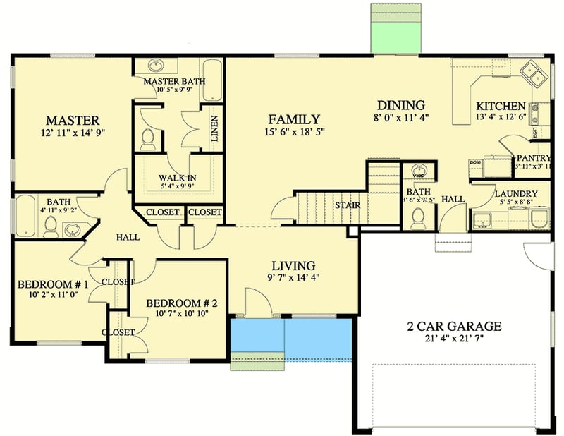 Plan 61351UT: Traditional Ranch Home Plan with Optional Finished Basement - Floor Plan - Main Level - Ranch, Traditional