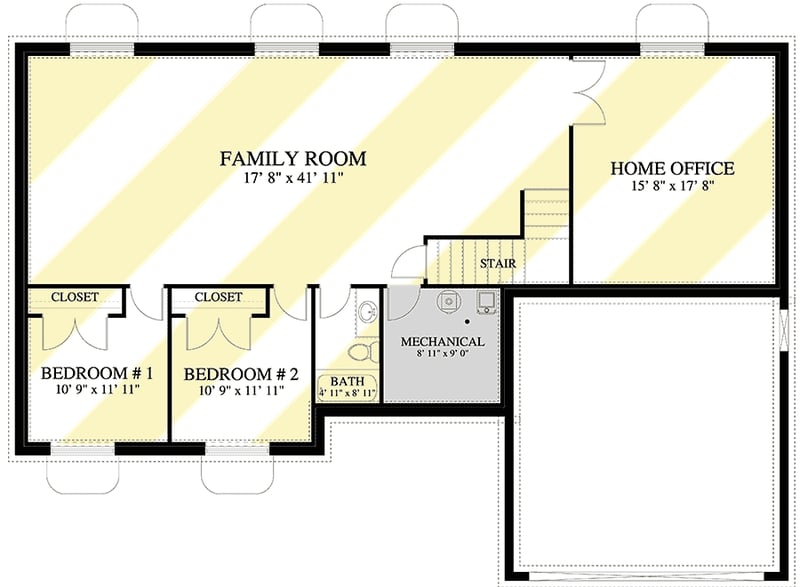 Plan 61351UT: Traditional Ranch Home Plan with Optional Finished Basement - Floor Plan - Optional Lower Level - Ranch, Traditional