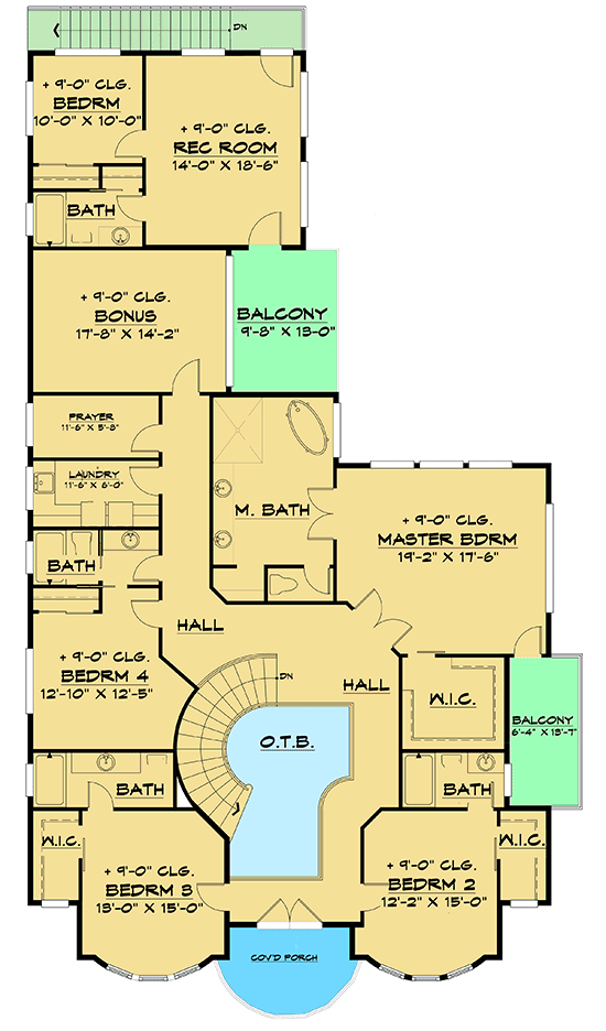 Plan 666084RAF: Spacious Mediterranean Home Plan with Apartment above 3-Car Garage - Floor Plan - 2nd Floor - European, Mediterranean