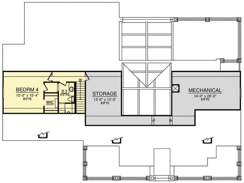 Plan 36593TX: 4-Bed Home Plan with Large Outdoor Living Spaces - Floor Plan - 2nd Floor - Country, Hill Country