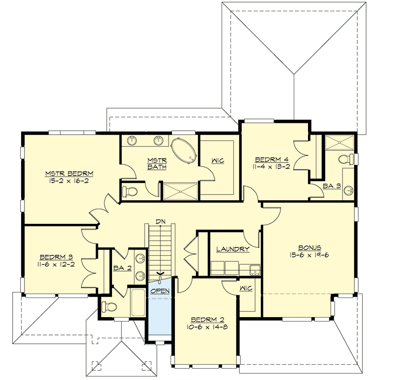 Plan 23862JD: Magnificent Multi-Generational House Plan with 1-Bed Apartment - Floor Plan - 2nd Floor - Contemporary, Modern, Northwest