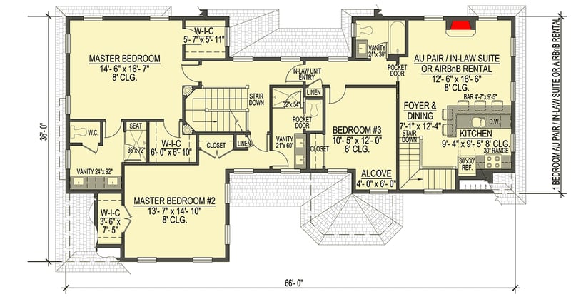 Plan 654000KNA: Coastal Shingle Style House Plan with Apartment Option - Floor Plan - 2nd Floor - Coastal, Shingle
