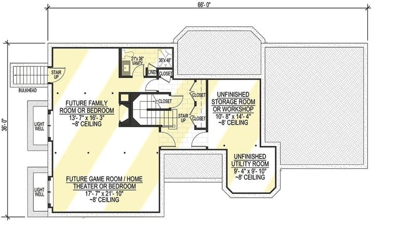 Plan 654000KNA: Coastal Shingle Style House Plan with Apartment Option - Floor Plan - Optional Lower Level Layout (+$ Paid Option) - Coastal, Shingle