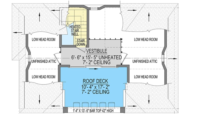 Plan 654003KNA: Exclusive Shingle House Plan with Optional Lower Level Apartment - Floor Plan - Optional Roof Top Deck - Coastal, Shingle, Vacation