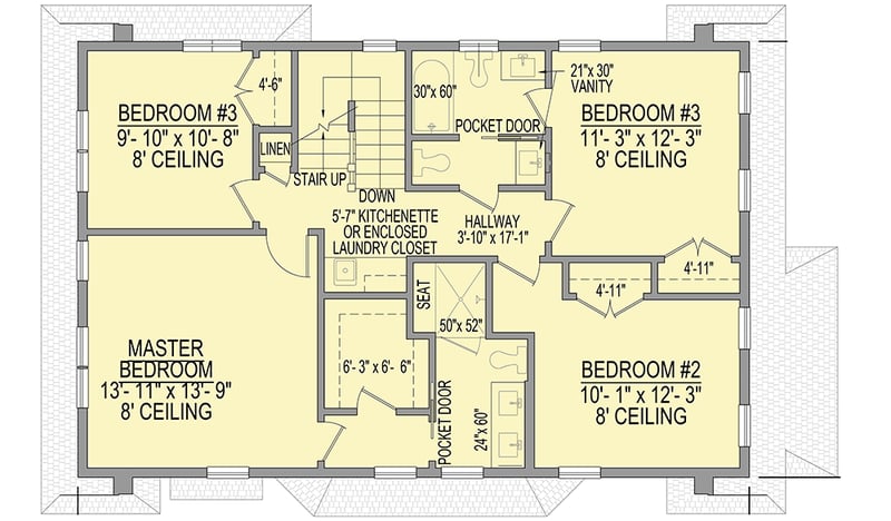 Plan 654005KNA: Coastal Shingle House Plan with Optional Lower Level Apartment - Floor Plan - 2nd Floor - Coastal, Shingle, Vacation