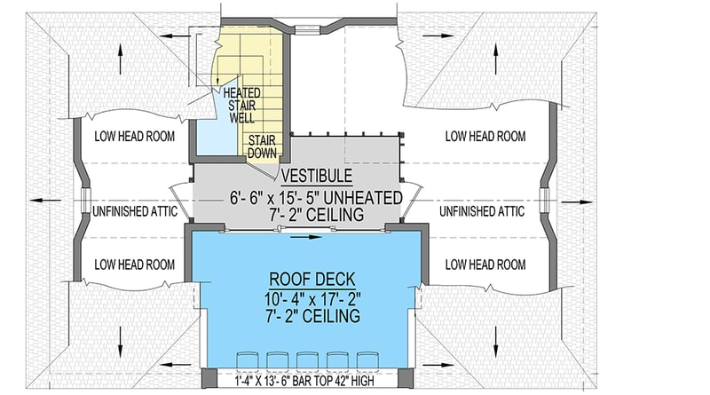 Plan 654005KNA: Coastal Shingle House Plan with Optional Lower Level Apartment - Floor Plan - Roof Top Deck - Coastal, Shingle, Vacation