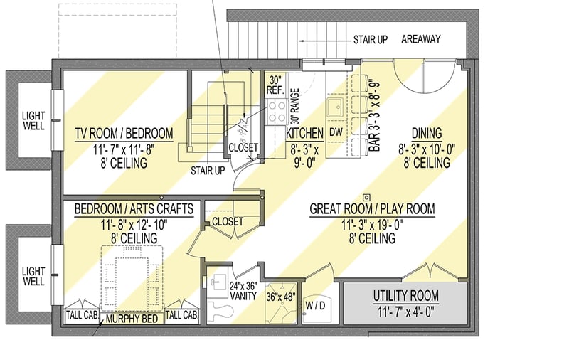 Plan 654005KNA: Coastal Shingle House Plan with Optional Lower Level Apartment - Floor Plan - Optional Lower Level - Coastal, Shingle, Vacation