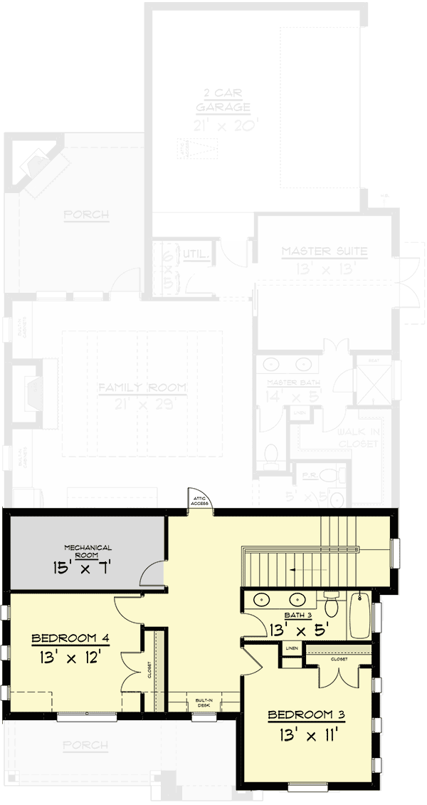Plan 915040CHP: Traditional Southern House Plan with Open Living Space - Floor Plan - 2nd Floor - Southern, Traditional, Transitional