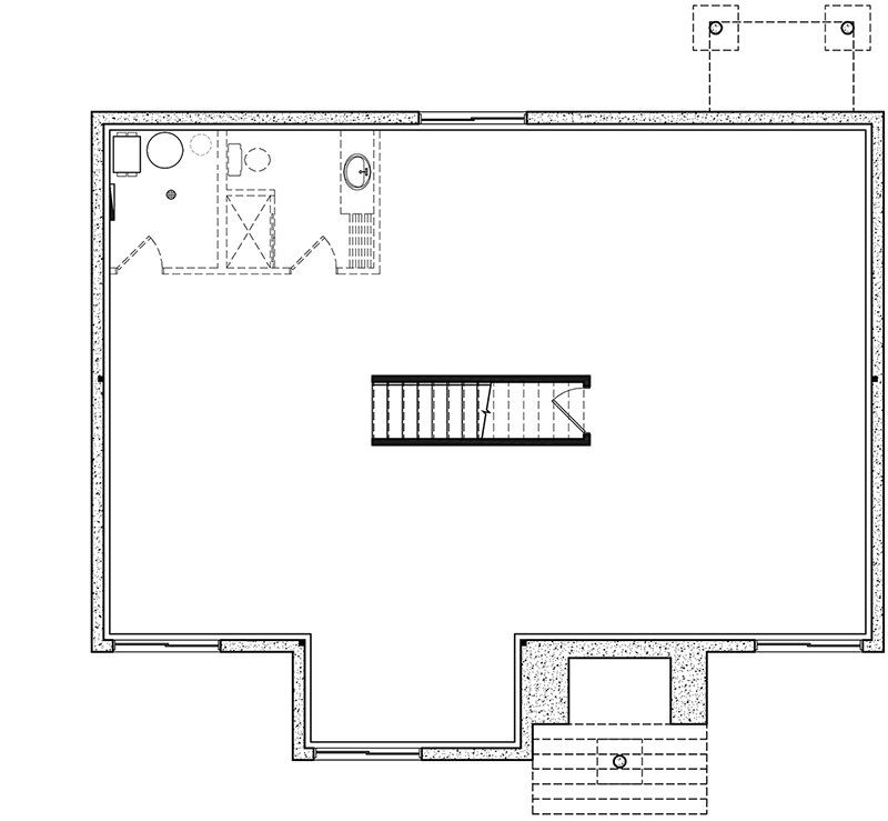 Plan 22580DR: Contemporary Northwest House Plan with Open-Concept Living Spaces - Floor Plan - Basement Unfinished - Contemporary, Northwest, Ranch