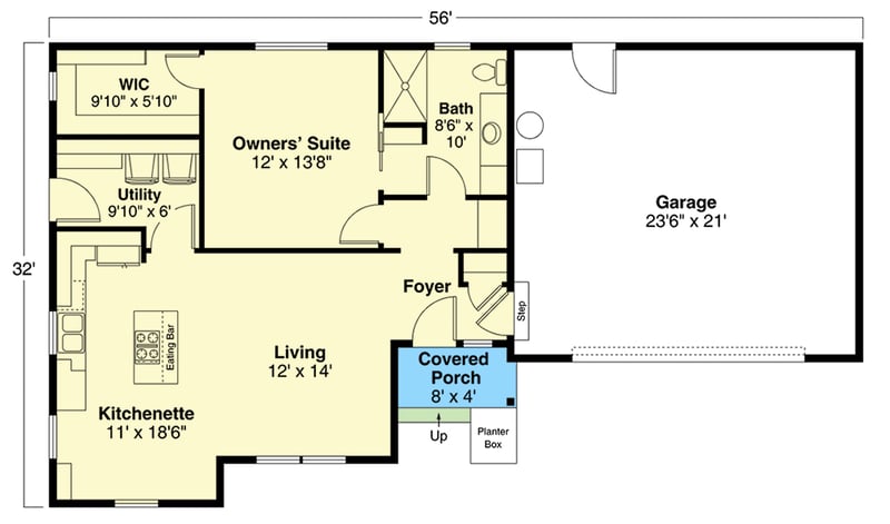 Plan 72971DA: Country Ranch House Plan with 1 Bedroom - Floor Plan - Main Level - Country, Ranch