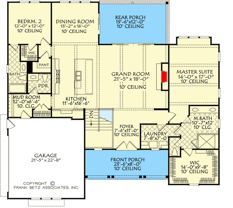 Plan 710370BTZ: Multi-gabled 4-Bed House Plan on a Walkout Basement - Floor Plan - Main Level - Craftsman, Mountain, New American, Vacation