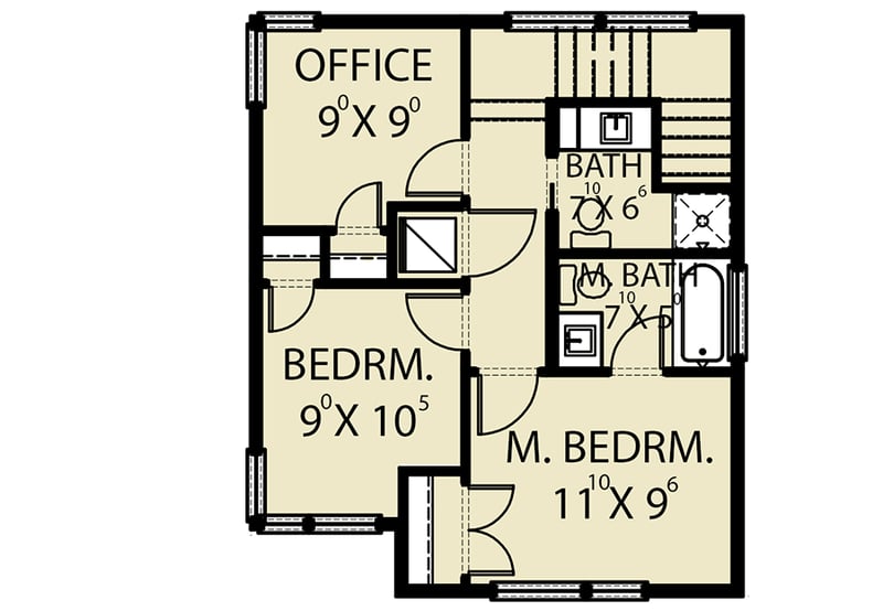 Plan 280097JWD: Small Modern Home Plan with Detached 1-Car Garage - Floor Plan - 2nd Floor - Contemporary, Modern, Northwest