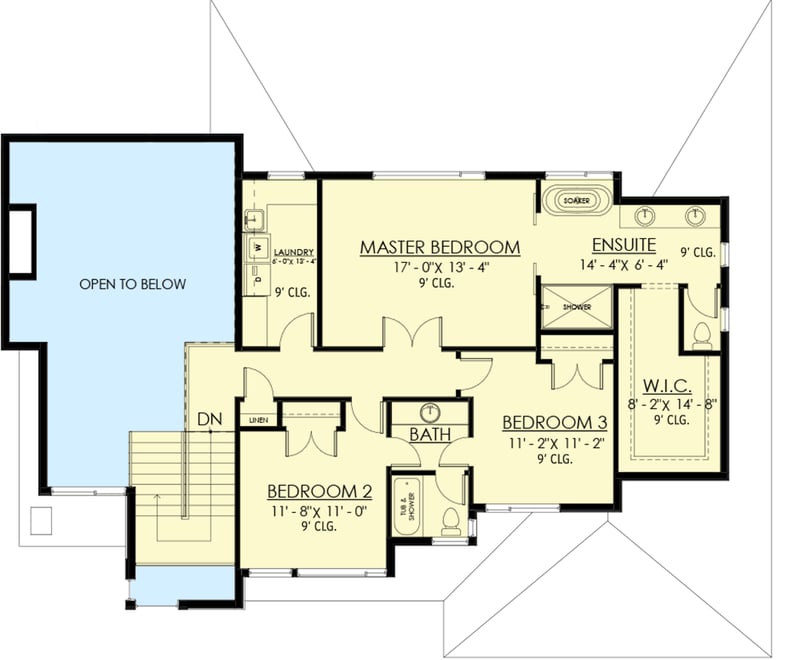 Plan 270021AF: Modern Northwest Home Plan with Two-Story Great Room - Floor Plan - Second Level - Contemporary, Modern, Northwest, Prairie