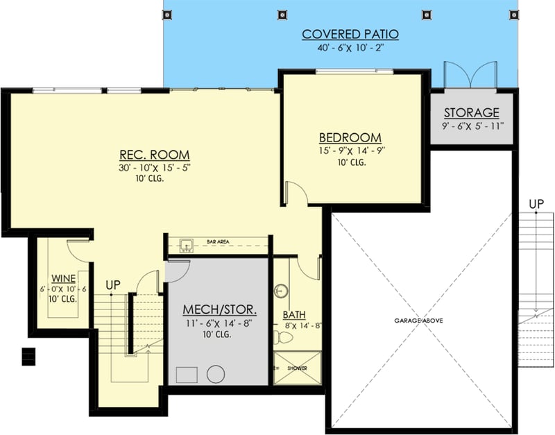 Plan 270021AF: Modern Northwest Home Plan with Two-Story Great Room - Floor Plan - Lower Level - Contemporary, Modern, Northwest, Prairie