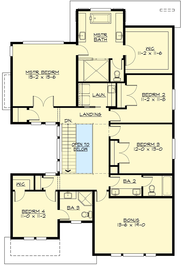 Plan 23866JD: Modern Northwest Home Plan with Quiet Den and Bonus Room - Floor Plan - 2nd Floor - Contemporary, Modern, Northwest