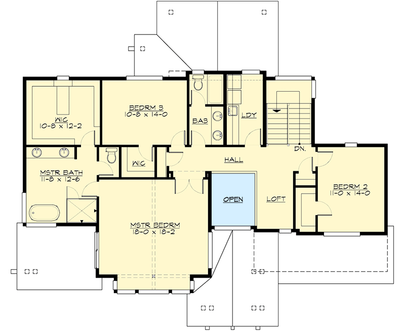 Plan 23871JD: Contemporary Craftsman Plan with Wine Cellar - Floor Plan - Second Level - Contemporary, Craftsman, Northwest