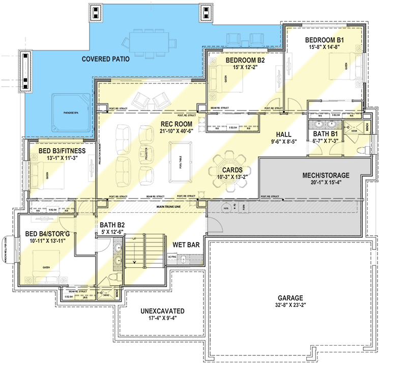 Plan 64507SC: Exclusive Ranch Home Plan with Walk-Out Basement Option - Floor Plan - Optional Lower Level - Northwest, Prairie, Ranch
