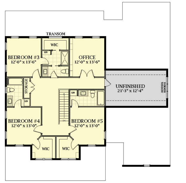 Plan 46417LA: Exclusive Georgian House Plan with Walk-out Basement - Floor Plan - 2nd Floor - Georgian, Traditional