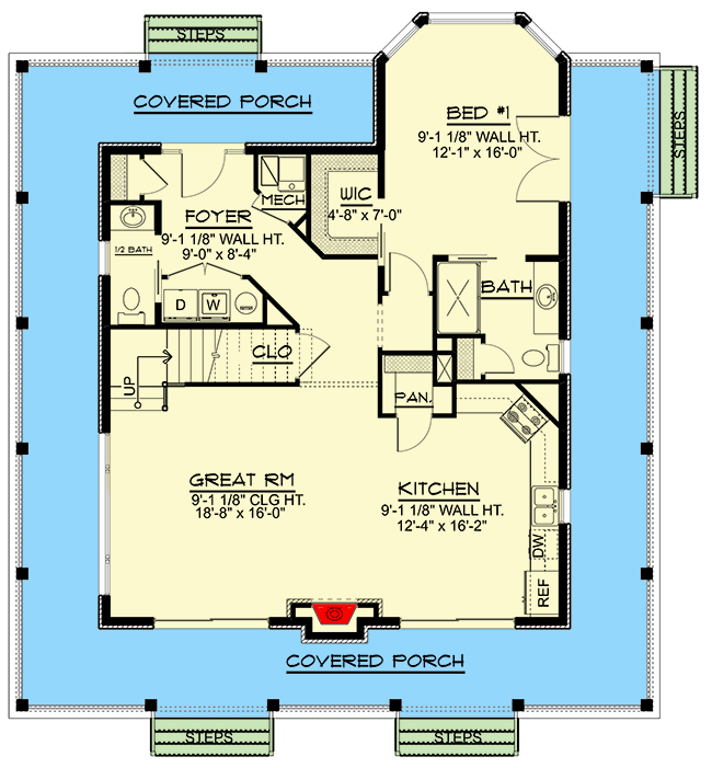 Plan 135013GRA: Two-story Cottage Plan with Wrap-around Porch