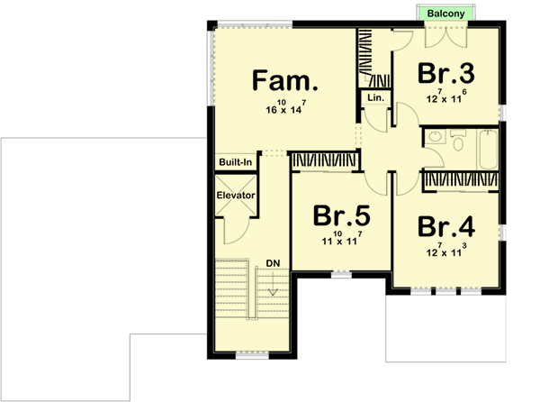 Plan 62962DJ: Amazing 3-story Coastal Living Home Plan with 2 Lanais and 3 Balconies - Floor Plan - Second Floor - Beach, Coastal, Southern, Vacation