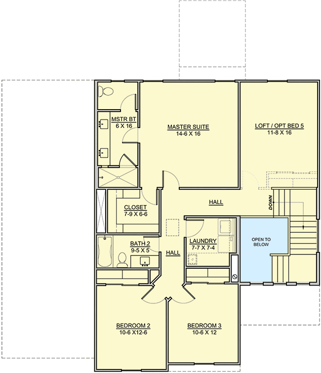 Plan 370023SEN: Two-story European House Plan with Open Living Space - Floor Plan - 2nd Floor - Contemporary, European, Mediterranean