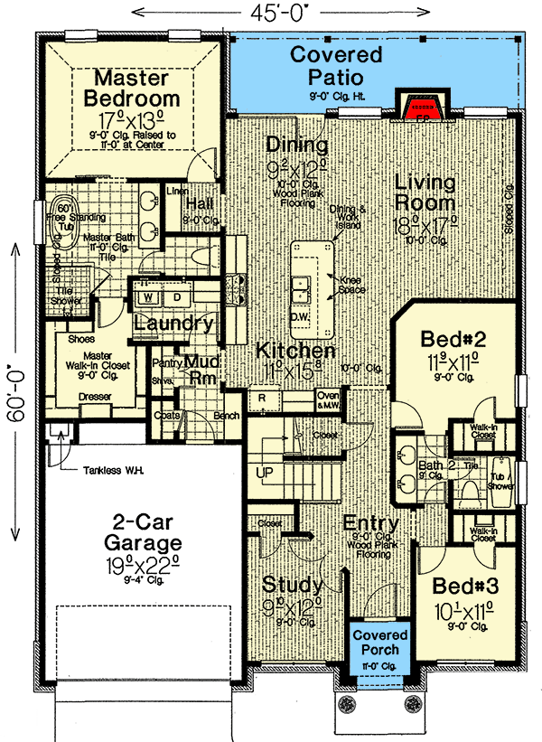 Plan 48611FM: Exclusive New American Home Plan with Bonus Room Upstairs - Floor Plan - Main Level - Country, Craftsman, New American, Northwest