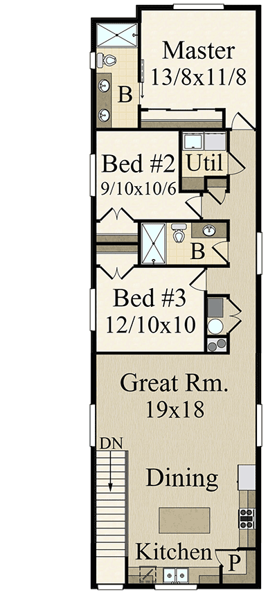 Plan 85338MS: Exclusive New American Duplex with Open Layouts for the Narrow Lot - Floor Plan - 2nd Floor - Craftsman, New American