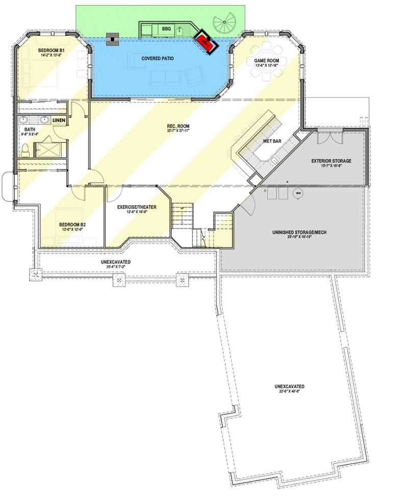 Plan 64512SC: Exclusive Mountain Craftsman Home Plan with Walk-out Lower Level - Floor Plan - Optional Lower Level - Craftsman, Mountain, New American, Northwest
