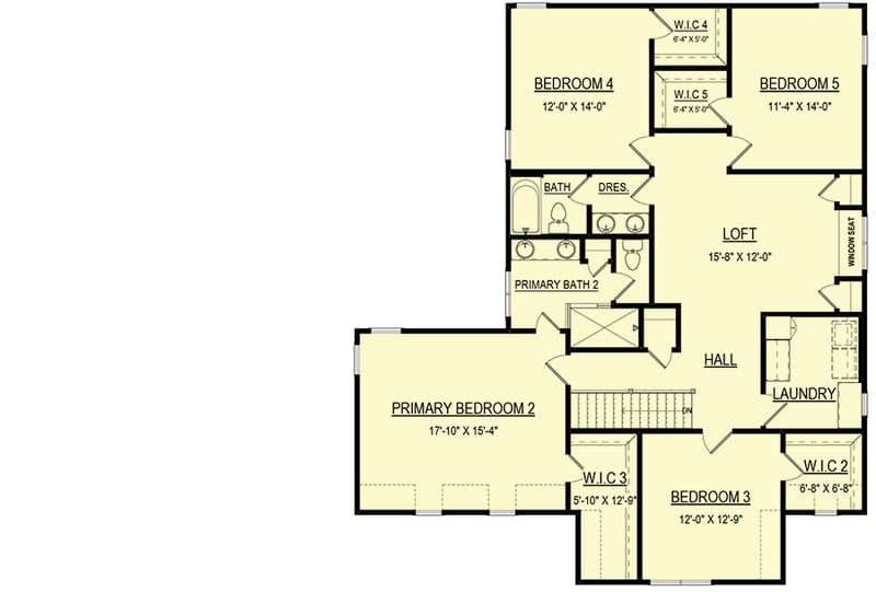 Plan 83612CRW: 5-Bed Modern Farmhouse Plan with Two Master Suites - Floor Plan - 2nd Floor - Country, Modern Farmhouse, New American, Southern