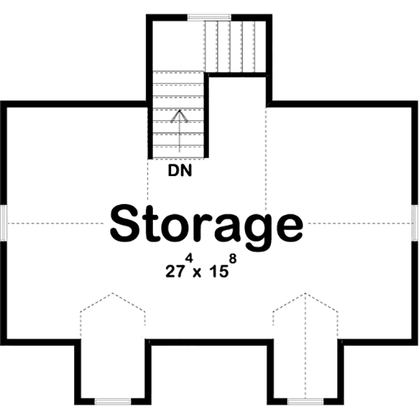Plan 62300DJ: 2-Car Detached Garage with Walk-Around Space Above - Floor Plan - 2nd Floor