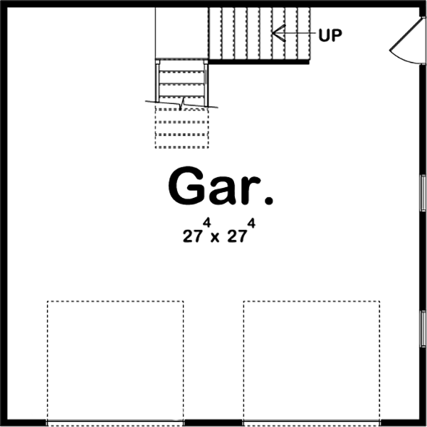 Plan 62300DJ: 2-Car Detached Garage with Walk-Around Space Above - Floor Plan - Main Level