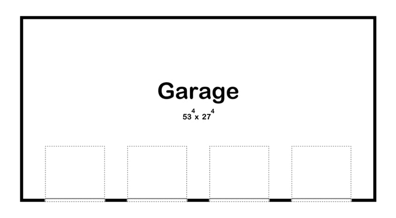 Plan 62313DJ: 4-Car Garage Workplace with Workshop Potential - 1512 Sq Ft - Floor Plan - Main Level - Country, Modern Farmhouse, New American, Traditional