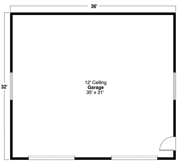 Plan 720015DA: Simple and Functional 2-Car Detached Garage - Floor Plan - Main Level - Traditional