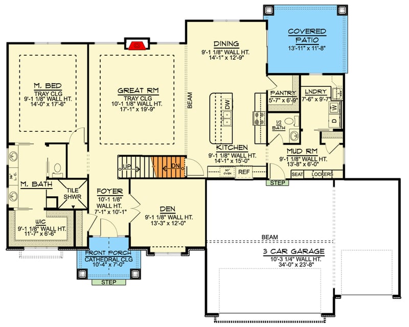 Cost-to-Build Report for Plan 135034GRA: Two-Story New American House ...