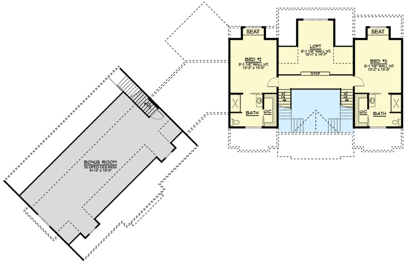 Plan 135037GRA: New American Country House Plan with Angled Garage and Massive Bonus Room - Floor Plan - 2nd Floor - Country, Craftsman, Mountain, New American
