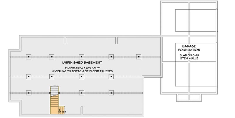 Plan 28943JJ: 3-4 Bedroom Country Home Plan with Bonus Room Upstairs - Floor Plan - Unfinished Basement Foundation Option - Country, Farmhouse, Modern Farmhouse, Traditional