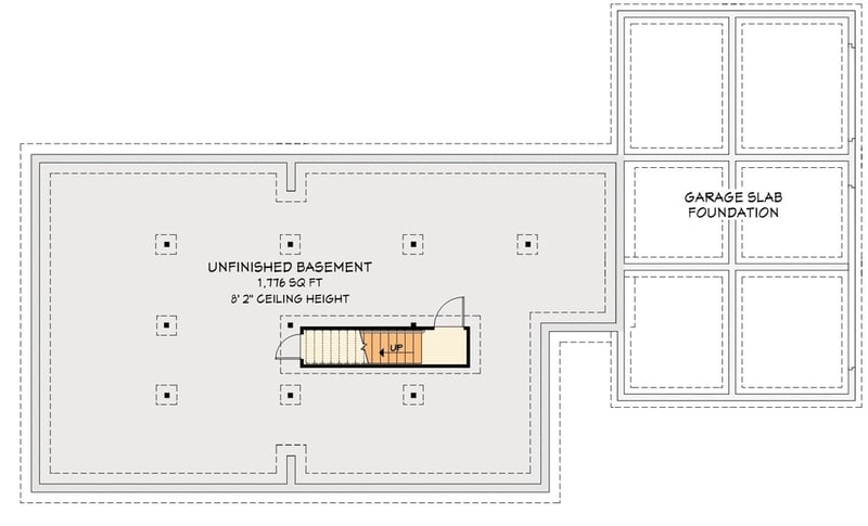 Plan 28944JJ: 3-Bed Country Ranch Plan with Split Bedrooms and 3-Car Garage - Floor Plan - Lower Level - Country, Farmhouse, Ranch, Rustic, Traditional