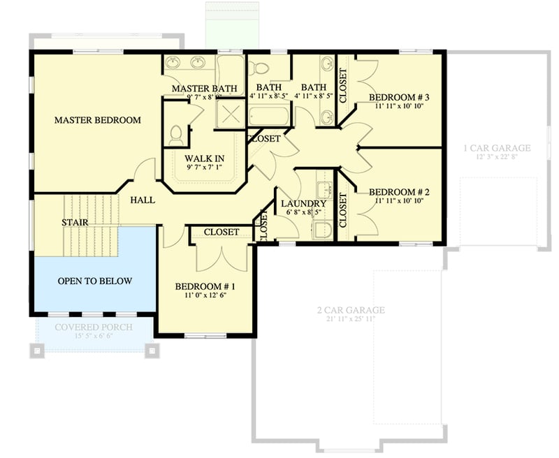 Plan 61384UT: Exclusive Northwest Home Plan with Home Office and Optional Lower Level - Floor Plan - 2nd Floor - Country, Craftsman, Northwest, Traditional